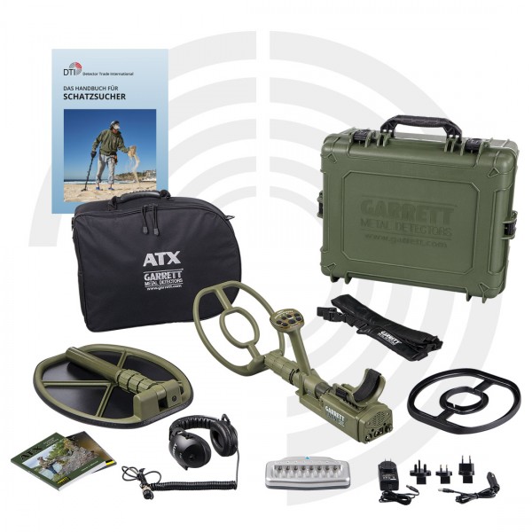 Garrett ATX Package DTI Special mit Kopfhörer MS-2, Koffer, Tasche, Schlinge, Ladegerät, weitere Sonde & mehr!